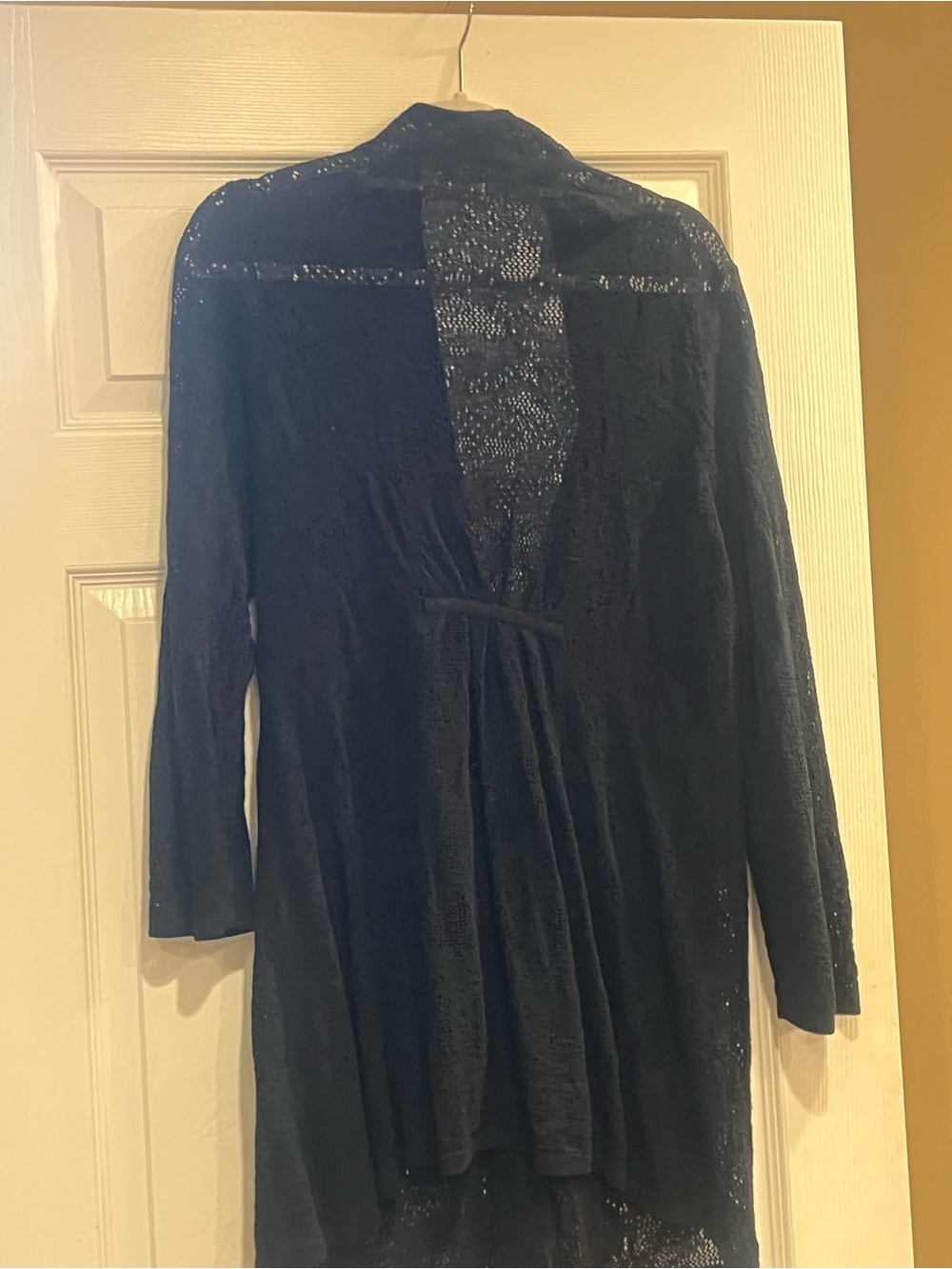 Black Lace Long-Sleeve Long Women’s Lace Cardigan